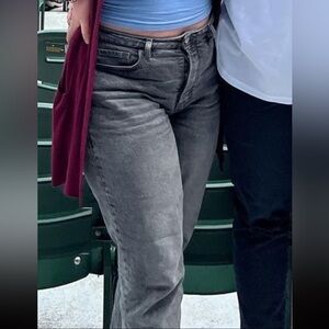 Old Navy OG Straight High Rise Charcoal Grey Jeans Size 8
